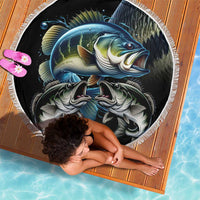 Largemouth Bass Fishing Scale Customize Name Beach Blanket Aggressive Bass Scaled Texture and Black Sporty - Wonder Print Shop