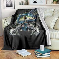 Largemouth Bass Fishing Scale Customize Name Blanket Aggressive Bass Scaled Texture and Black Sporty - Wonder Print Shop