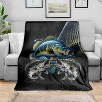 Largemouth Bass Fishing Scale Customize Name Blanket Aggressive Bass Scaled Texture and Black Sporty - Wonder Print Shop