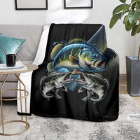 Largemouth Bass Fishing Scale Customize Name Blanket Aggressive Bass Scaled Texture and Black Sporty - Wonder Print Shop