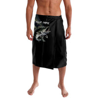 Largemouth Bass Fishing Scale Customize Name Lavalava Aggressive Bass Scaled Texture and Black Sporty - Wonder Print Shop