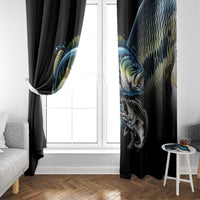 Largemouth Bass Fishing Scale Customize Name Window Curtain Aggressive Bass Scaled Texture and Black Sporty - Wonder Print Shop