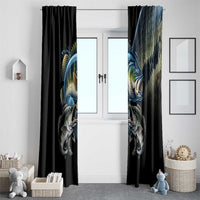Largemouth Bass Fishing Scale Customize Name Window Curtain Aggressive Bass Scaled Texture and Black Sporty - Wonder Print Shop