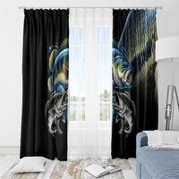 Largemouth Bass Fishing Scale Customize Name Window Curtain Aggressive Bass Scaled Texture and Black Sporty - Wonder Print Shop