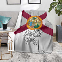Florida State Flag Fishing Blanket Hook and Fish Sketch Graphic in Red and White Design - Wonder Print Shop