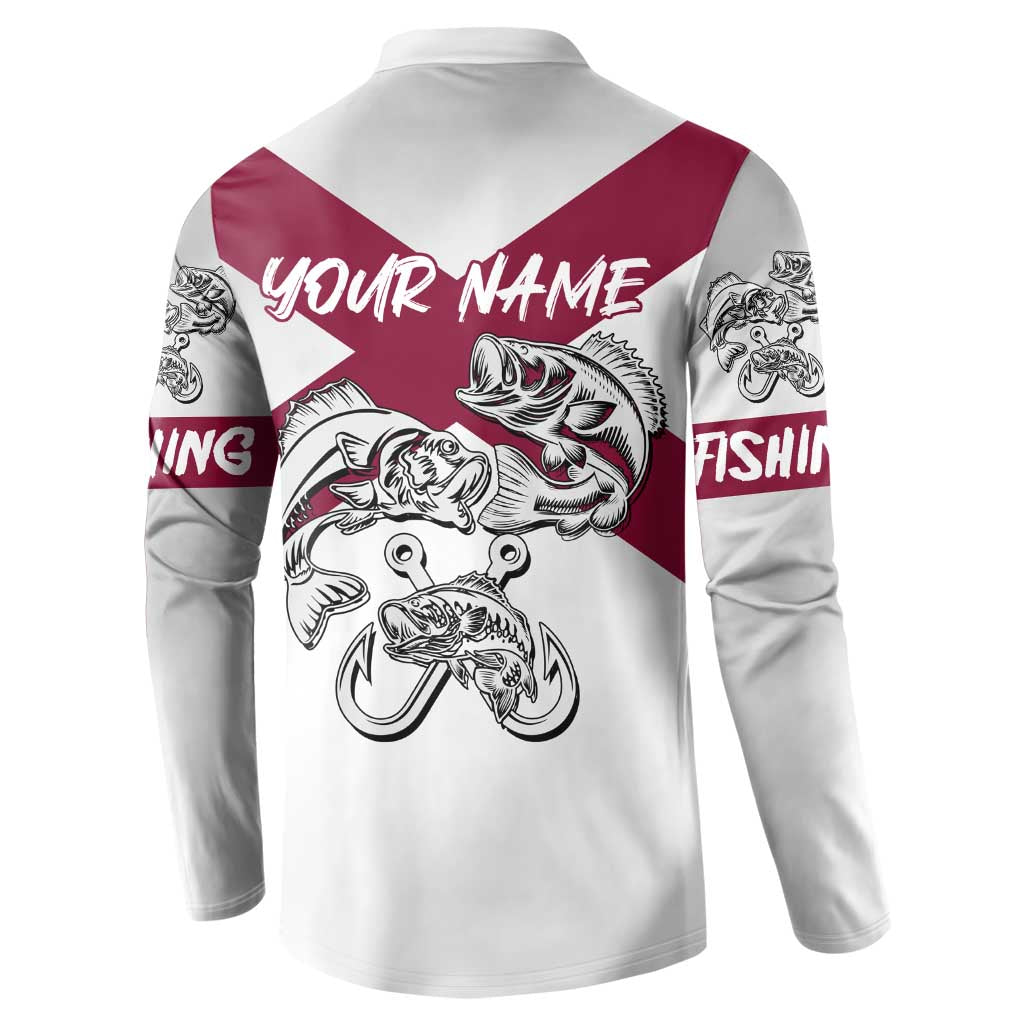 Florida State Flag Fishing Button Sweatshirt Hook and Fish Sketch Graphic in Red and White Design - Wonder Print Shop