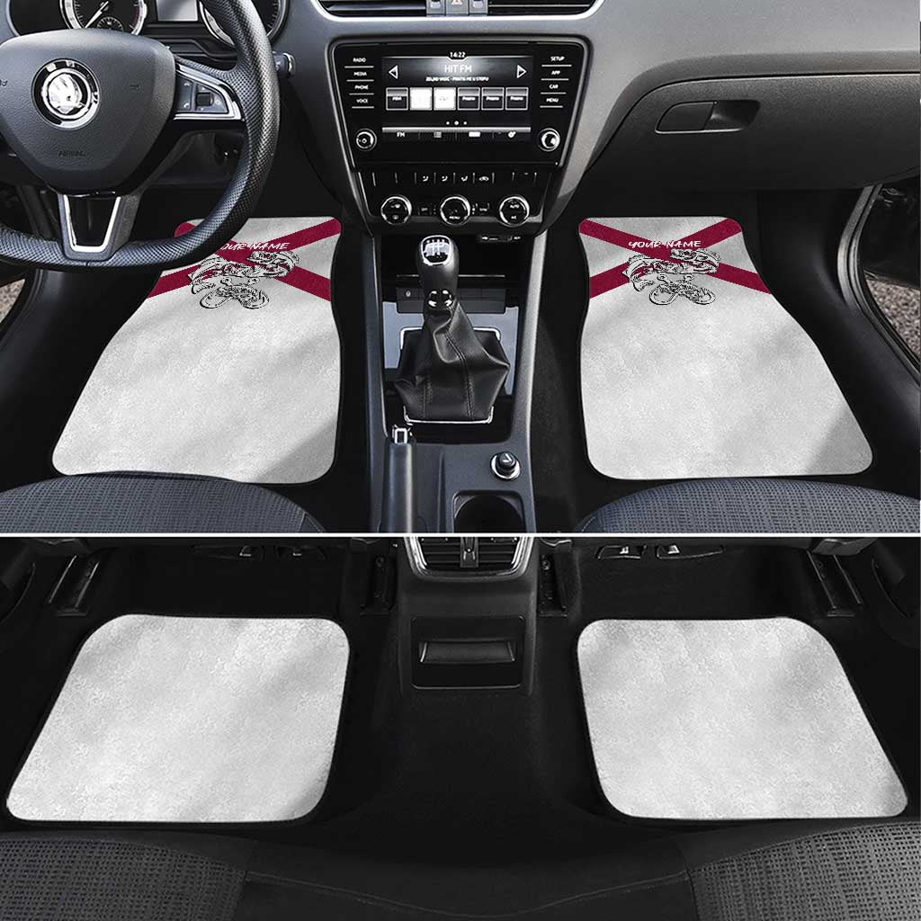 Florida State Flag Fishing Car Mats Hook and Fish Sketch Graphic in Red and White Design - Wonder Print Shop