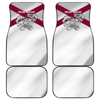 Florida State Flag Fishing Car Mats Hook and Fish Sketch Graphic in Red and White Design - Wonder Print Shop