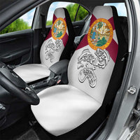 Florida State Flag Fishing Car Seat Cover Hook and Fish Sketch Graphic in Red and White Design - Wonder Print Shop