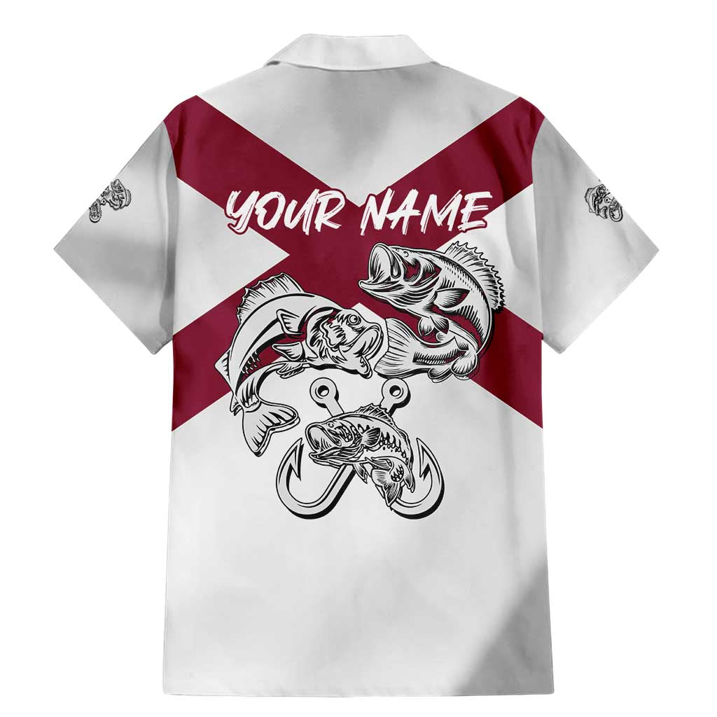 Florida State Flag Fishing Family Matching Mermaid Dress and Hawaiian Shirt Hook and Fish Sketch Graphic in Red and White Design - Wonder Print Shop