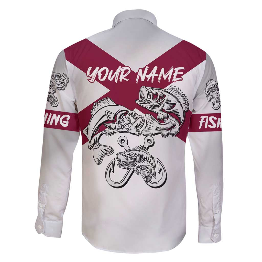 Florida State Flag Fishing Family Matching Mermaid Dress and Hawaiian Shirt Hook and Fish Sketch Graphic in Red and White Design - Wonder Print Shop