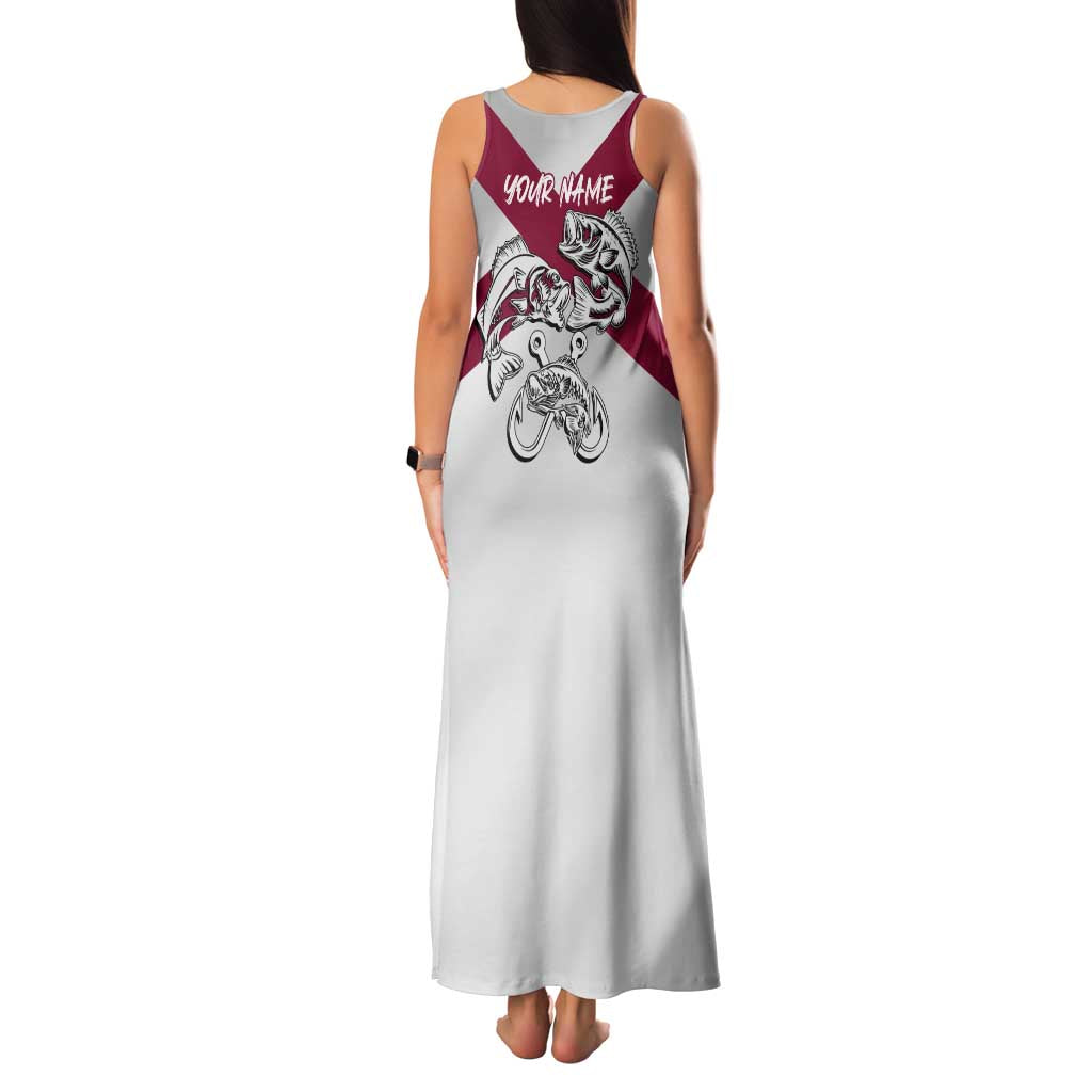 Florida State Flag Fishing Family Matching Tank Maxi Dress and Hawaiian Shirt Hook and Fish Sketch Graphic in Red and White Design - Wonder Print Shop