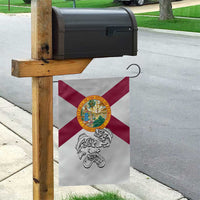 Florida State Flag Fishing Garden Flag Hook and Fish Sketch Graphic in Red and White Design - Wonder Print Shop