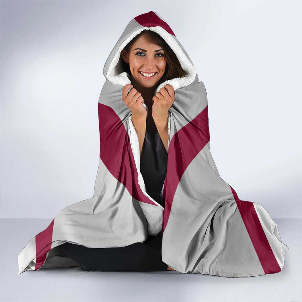 Florida State Flag Fishing Hooded Blanket Hook and Fish Sketch Graphic in Red and White Design - Wonder Print Shop