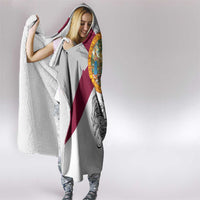 Florida State Flag Fishing Hooded Blanket Hook and Fish Sketch Graphic in Red and White Design - Wonder Print Shop