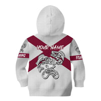Florida State Flag Fishing Kid Hoodie Hook and Fish Sketch Graphic in Red and White Design - Wonder Print Shop