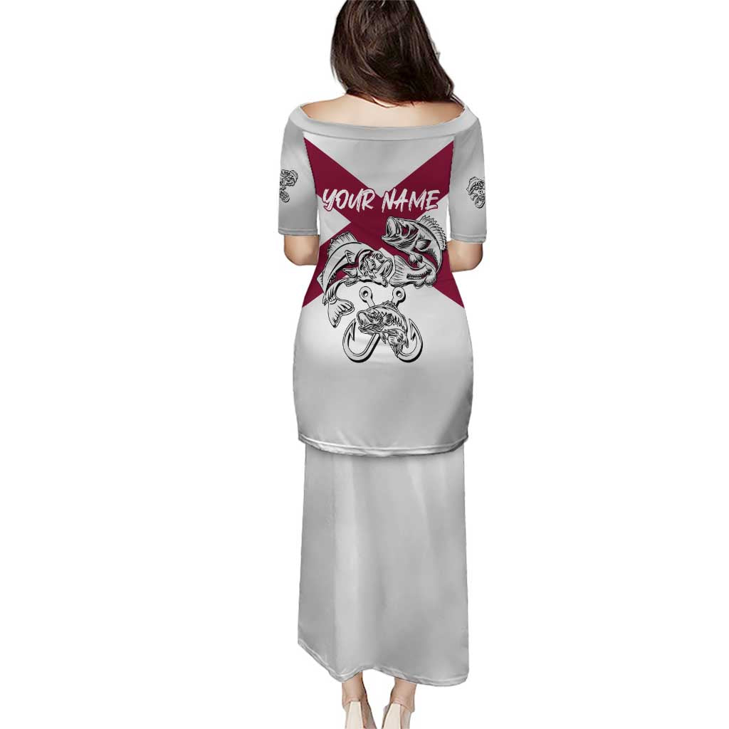 Florida State Flag Fishing Puletasi Hook and Fish Sketch Graphic in Red and White Design - Wonder Print Shop