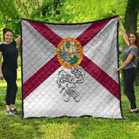 Florida State Flag Fishing Quilt Hook and Fish Sketch Graphic in Red and White Design - Wonder Print Shop