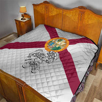 Florida State Flag Fishing Quilt Hook and Fish Sketch Graphic in Red and White Design - Wonder Print Shop