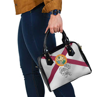 Florida State Flag Fishing Shoulder Handbag Hook and Fish Sketch Graphic in Red and White Design - Wonder Print Shop