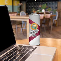 Florida State Flag Fishing Skinny Tumbler Hook and Fish Sketch Graphic in Red and White Design - Wonder Print Shop