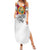 Florida State Flag Fishing Summer Maxi Dress Hook and Fish Sketch Graphic in Red and White Design - Wonder Print Shop