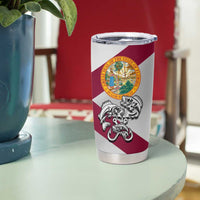 Florida State Flag Fishing Tumbler Cup Hook and Fish Sketch Graphic in Red and White Design - Wonder Print Shop