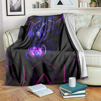 Custom Black And Purple Dragon Bowling Blanket Magic Orb Graphic on Geometric Black Background Design - Wonder Print Shop