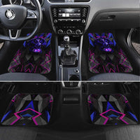 Custom Black And Purple Dragon Bowling Car Mats Magic Orb Graphic on Geometric Black Background Design - Wonder Print Shop