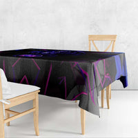Custom Black And Purple Dragon Bowling Tablecloth Magic Orb Graphic on Geometric Black Background Design - Wonder Print Shop