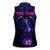 Custom Black And Purple Dragon Bowling Women Sleeveless Polo Shirt Magic Orb Graphic on Geometric Black Background Design - Wonder Print Shop