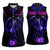 Custom Black And Purple Dragon Bowling Women Sleeveless Polo Shirt Magic Orb Graphic on Geometric Black Background Design - Wonder Print Shop