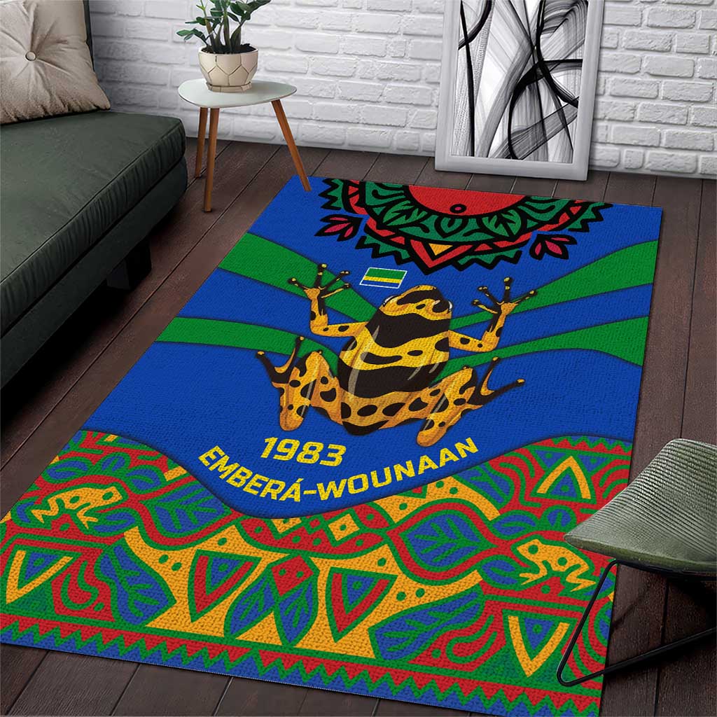 Indigenous Regions of Panama Embera-Wounaan Area Rug Frog Graphic and Indigenous Pattern Guardians of the Forest - Wonder Print Shop