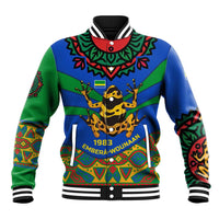 Indigenous Regions of Panama Embera-Wounaan Baseball Jacket Frog Graphic and Indigenous Pattern Guardians of the Forest - Wonder Print Shop