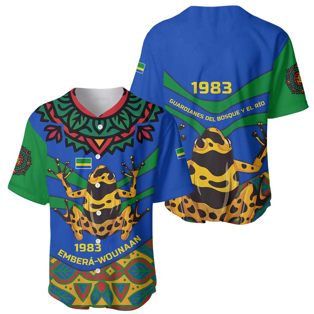 Indigenous Regions of Panama Embera-Wounaan Baseball Jersey Frog Graphic and Indigenous Pattern Guardians of the Forest - Wonder Print Shop