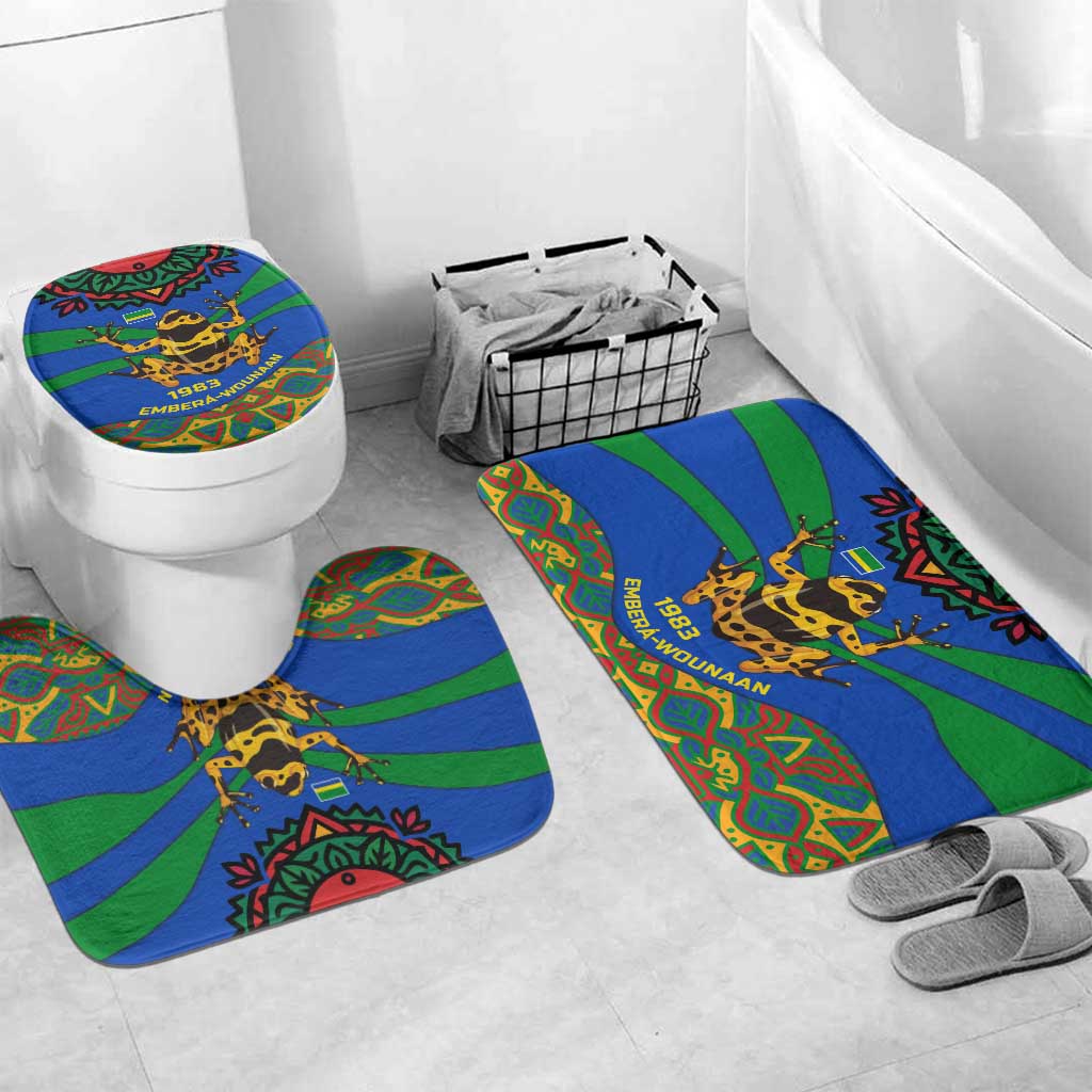 Indigenous Regions of Panama Embera-Wounaan Bathroom Set Frog Graphic and Indigenous Pattern Guardians of the Forest - Wonder Print Shop