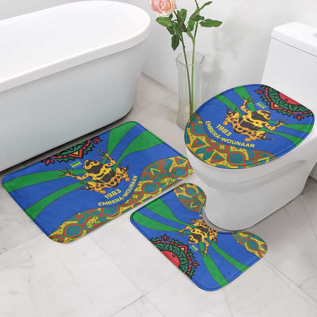 Indigenous Regions of Panama Embera-Wounaan Bathroom Set Frog Graphic and Indigenous Pattern Guardians of the Forest - Wonder Print Shop