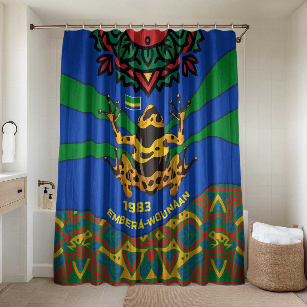 Indigenous Regions of Panama Embera-Wounaan Bathroom Set Frog Graphic and Indigenous Pattern Guardians of the Forest - Wonder Print Shop