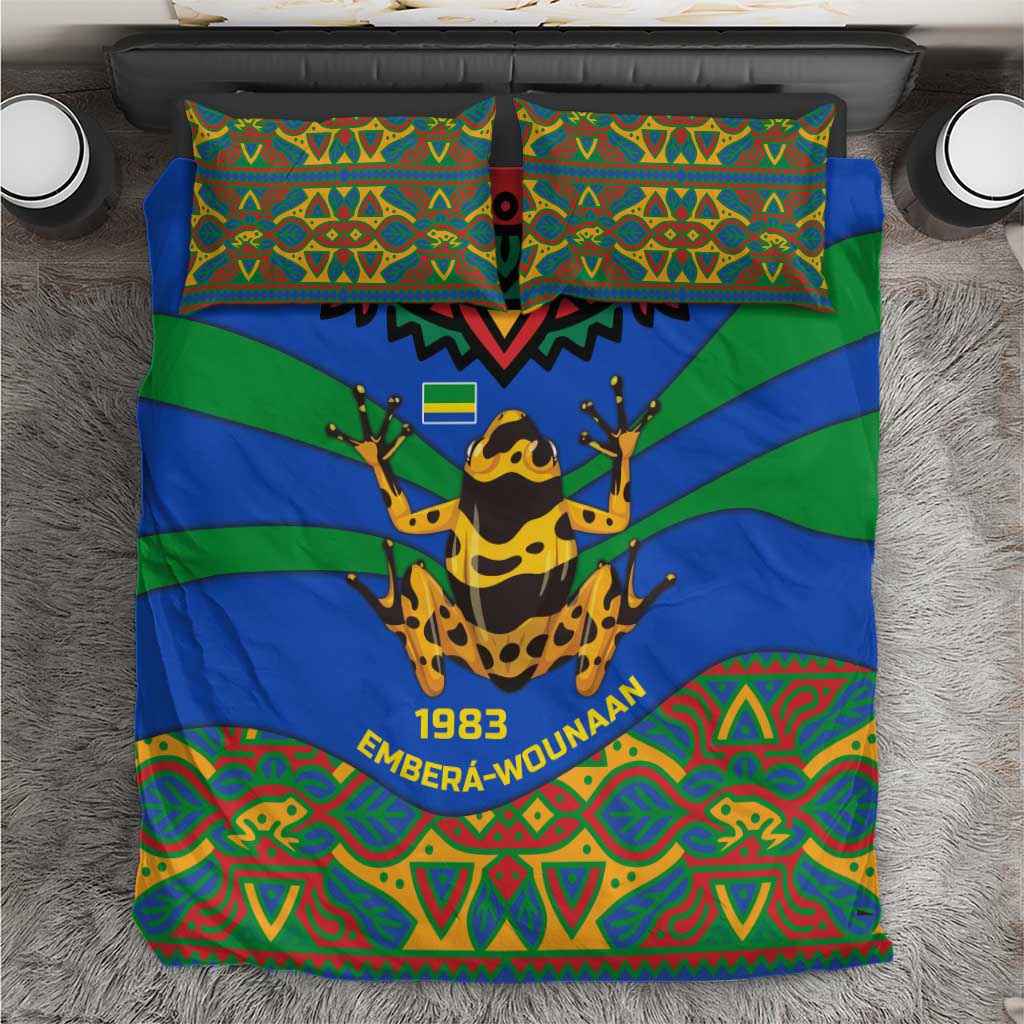 Indigenous Regions of Panama Embera-Wounaan Bedding Set Frog Graphic and Indigenous Pattern Guardians of the Forest - Wonder Print Shop