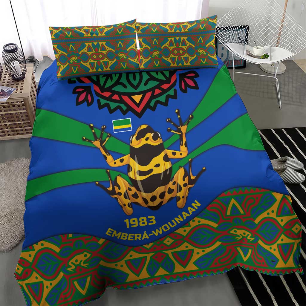Indigenous Regions of Panama Embera-Wounaan Bedding Set Frog Graphic and Indigenous Pattern Guardians of the Forest - Wonder Print Shop