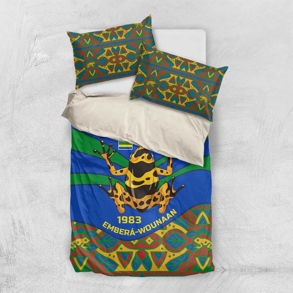 Indigenous Regions of Panama Embera-Wounaan Bedding Set Frog Graphic and Indigenous Pattern Guardians of the Forest - Wonder Print Shop