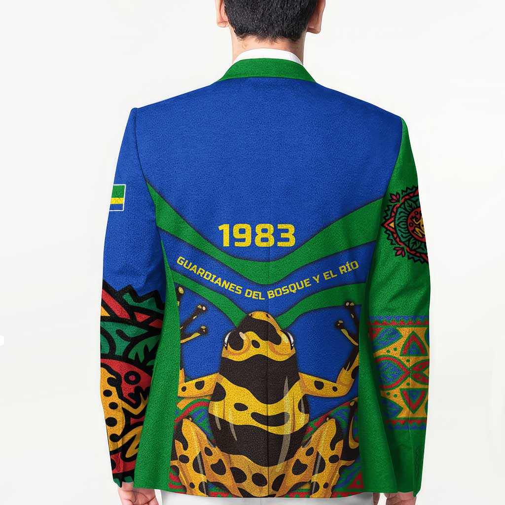 Indigenous Regions of Panama Embera-Wounaan Blazer Frog Graphic and Indigenous Pattern Guardians of the Forest - Wonder Print Shop