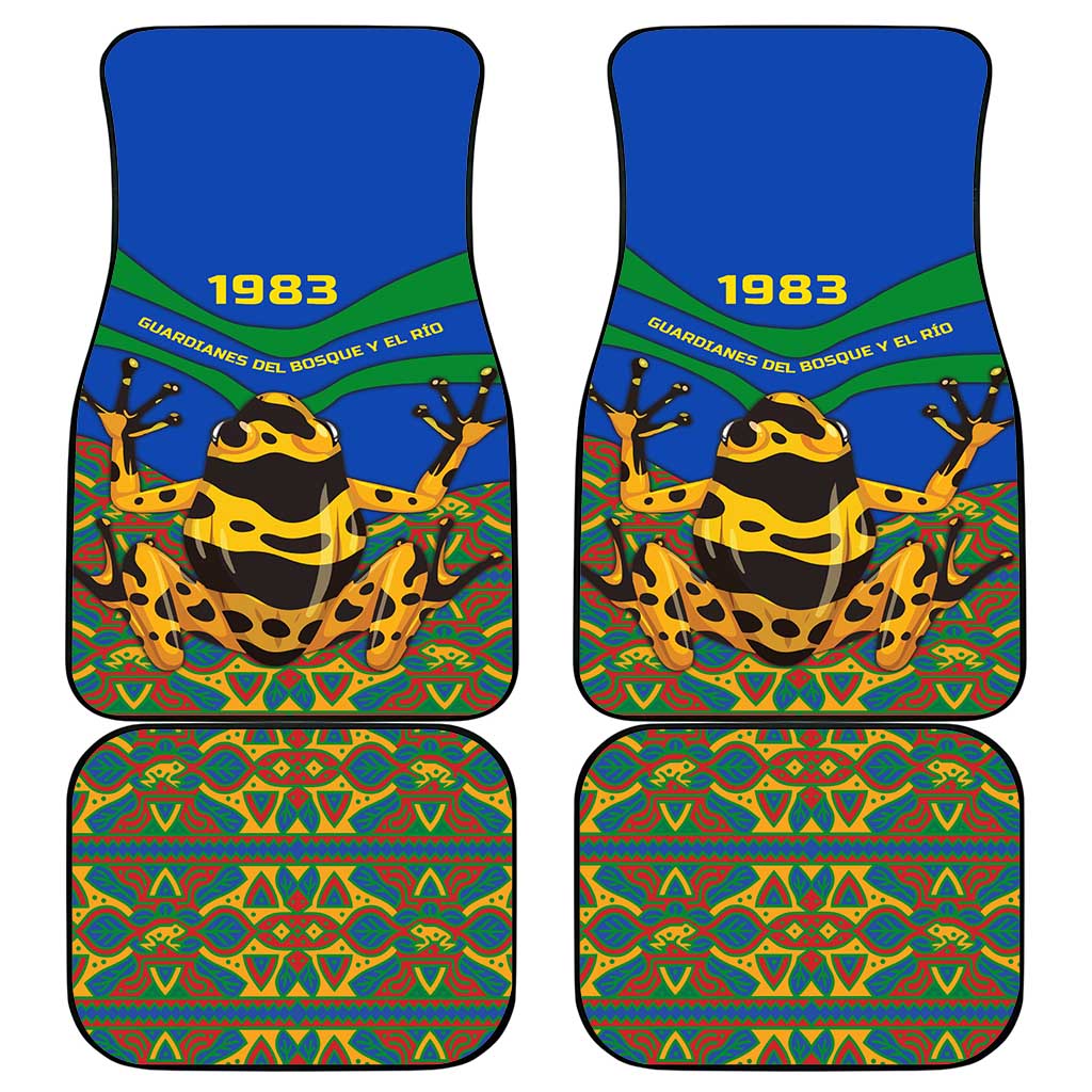 Indigenous Regions of Panama Embera-Wounaan Car Mats Frog Graphic and Indigenous Pattern Guardians of the Forest - Wonder Print Shop