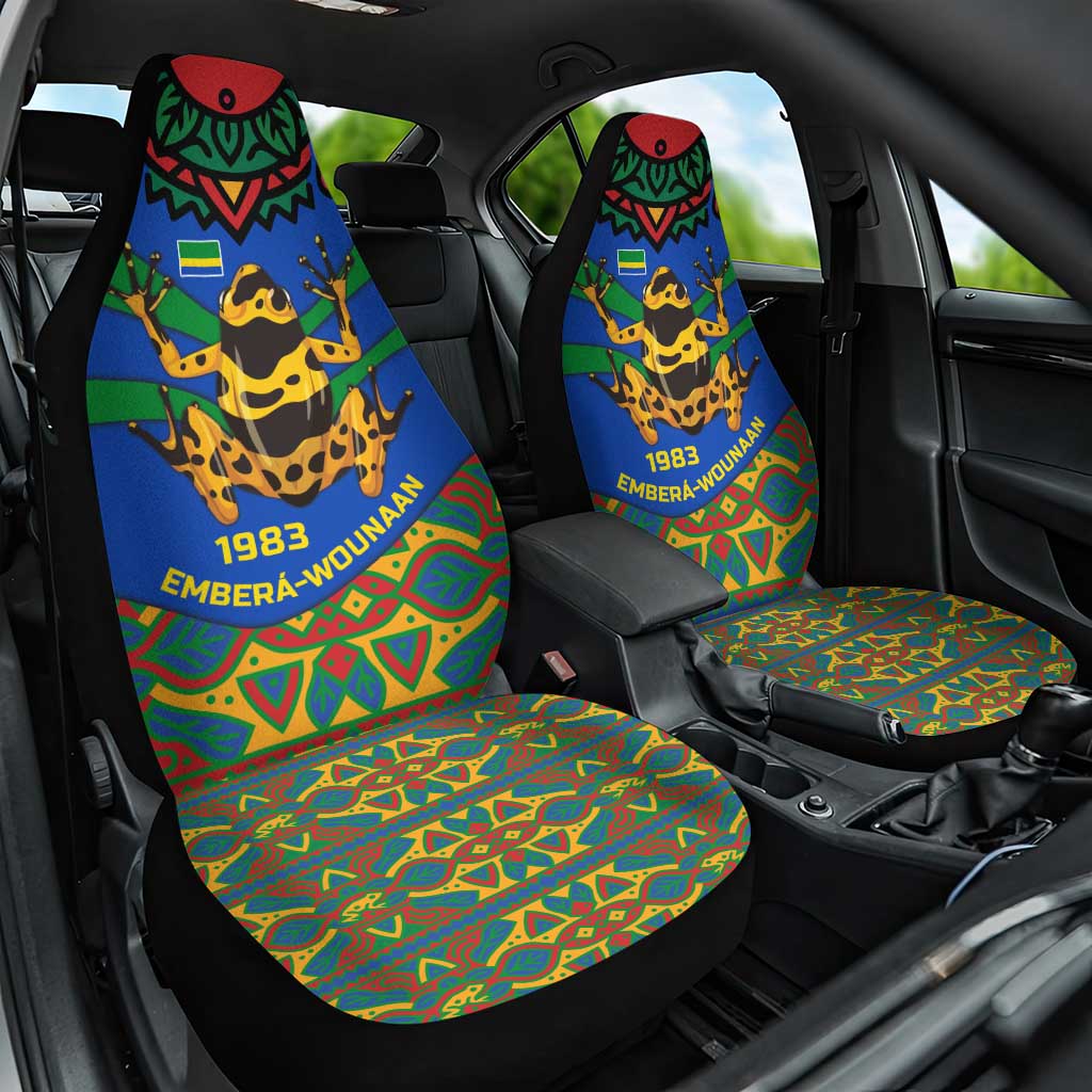 Indigenous Regions of Panama Embera-Wounaan Car Seat Cover Frog Graphic and Indigenous Pattern Guardians of the Forest - Wonder Print Shop