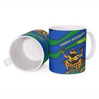 Indigenous Regions of Panama Embera-Wounaan Ceramic Mug Frog Graphic and Indigenous Pattern Guardians of the Forest - Wonder Print Shop