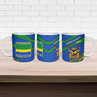 Indigenous Regions of Panama Embera-Wounaan Ceramic Mug Frog Graphic and Indigenous Pattern Guardians of the Forest - Wonder Print Shop