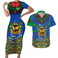 Indigenous Regions of Panama Embera-Wounaan Couples Matching Short Sleeve Bodycon Dress and Hawaiian Shirt Frog Graphic and Indigenous Pattern Guardians of the Forest - Wonder Print Shop