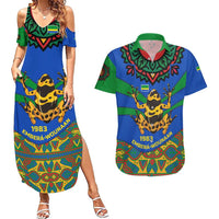 Indigenous Regions of Panama Embera-Wounaan Couples Matching Summer Maxi Dress and Hawaiian Shirt Frog Graphic and Indigenous Pattern Guardians of the Forest - Wonder Print Shop