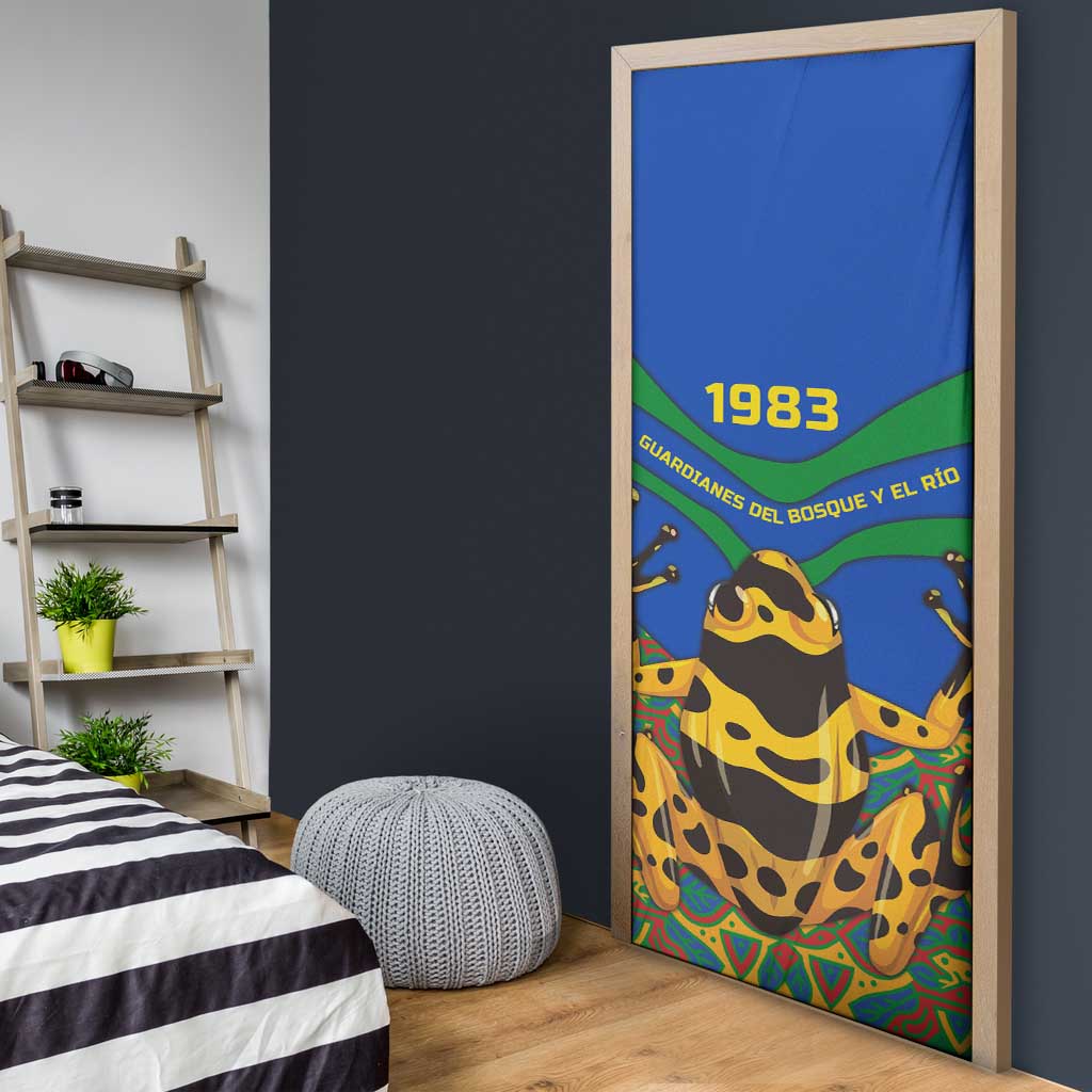 Indigenous Regions of Panama Embera-Wounaan Door Cover Frog Graphic and Indigenous Pattern Guardians of the Forest - Wonder Print Shop