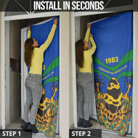 Indigenous Regions of Panama Embera-Wounaan Door Cover Frog Graphic and Indigenous Pattern Guardians of the Forest - Wonder Print Shop